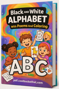 Black and White Alphabet With Poems And Coloring